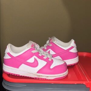 Nike Kids Pink and White Sneakers